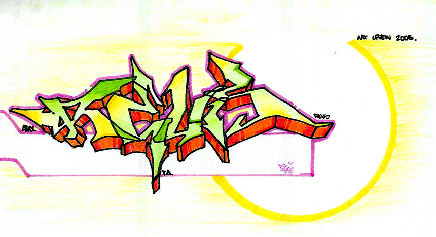 Bocetos De Graffitis. Reus (2003 - Boceto)